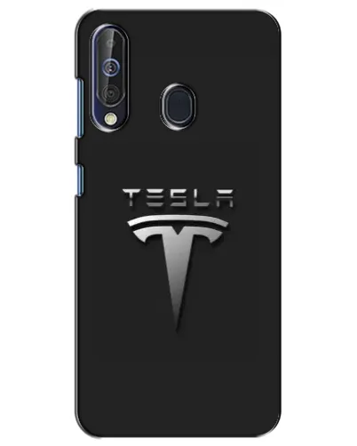 Чохол для Samsung Galaxy A60 2019 (A605F) з картинкою «Сталевий логотип Tesla»