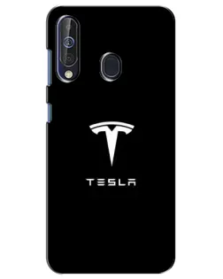 Чохол для Samsung Galaxy A60 2019 (A605F) з картинкою «Tesla White Logo»