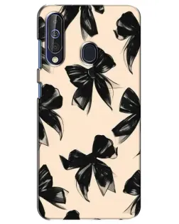 Чехол для Samsung Galaxy A60 2019 (A605F) с картинкой «Паттерн черные банты»