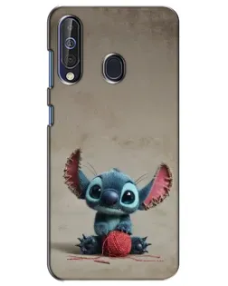 Чехол для Samsung Galaxy A60 2019 (A605F) с картинкой «Стич на коричневом фоне»