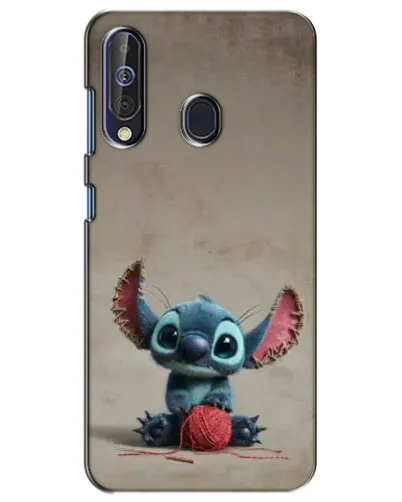 Чехол для Samsung Galaxy A60 2019 (A605F) с картинкой «Стич на коричневом фоне»