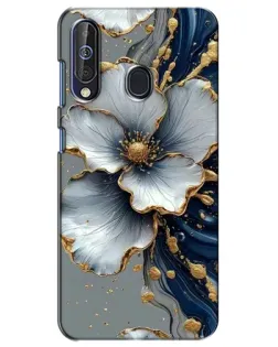 Чехол для Samsung Galaxy A60 2019 (A605F) с картинкой «Белый цветок и золотой флюид»