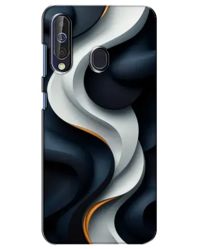 Чехол для Samsung Galaxy A60 2019 (A605F) с картинкой «Объемные черно-белые ленты» Чехол для Samsung Galaxy A60 2019 (A605F) с картинкой «Объемные черно-белые ленты»