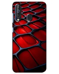 Чехол для Samsung Galaxy A60 2019 (A605F) с картинкой «Красная глянцевая сетка»