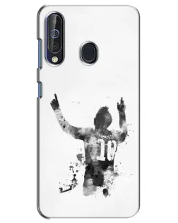 Чохол для Samsung Galaxy A60 2019 (A605F) з картинкою «Чорно-білий силует Мессі»