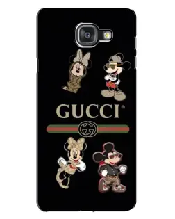 Чехол для Samsung Galaxy A7 2016 (A7100, A710F) с картинкой «Gucci — герои Disney и монограмма»