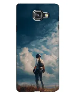 Чехол для Samsung Galaxy A7 2016 (A7100, A710F) с картинкой «Герой PUBG на скале»