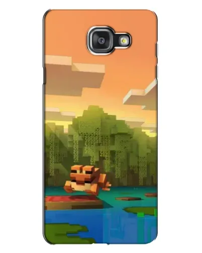 Чехол для Samsung Galaxy A7 2016 (A7100, A710F) с картинкой «Майнкрафт закат солнца»