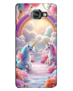 Чехол для Samsung Galaxy A7 2016 (A7100, A710F) с картинкой «Радуга и единороги»