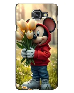 Чехол для Samsung Galaxy A7 2016 (A7100, A710F) с картинкой «Микки с тюльпанами»
