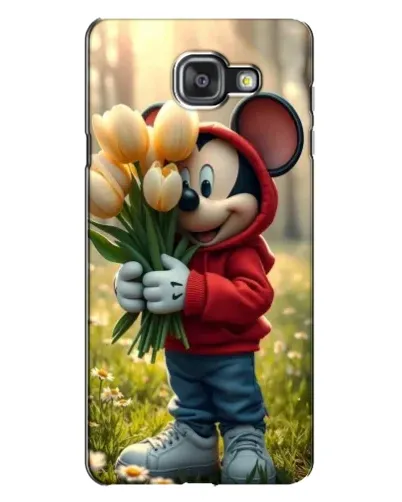 Чехол для Samsung Galaxy A7 2016 (A7100, A710F) с картинкой «Микки с тюльпанами»