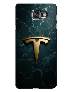 Чехол для Samsung Galaxy A7 2016 (A7100, A710F) с картинкой «Мраморная Tesla Gold»