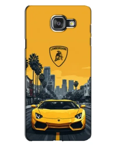Чехол для Samsung Galaxy A7 2016 (A7100, A710F) с картинкой «Желтый Lamborghini город»