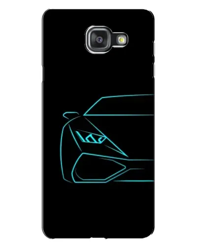 Чехол для Samsung Galaxy A7 2016 (A7100, A710F) с картинкой «Голубой силуэт Lamborghini»