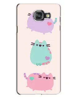 Чехол для Samsung Galaxy A7 2016 (A7100, A710F) с картинкой «Pusheen трио»