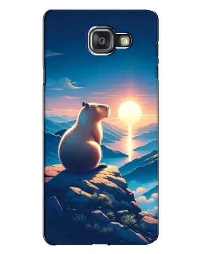 Чехол для Samsung Galaxy A7 2016 (A7100, A710F) с картинкой «Закат солнца с капибарой»
