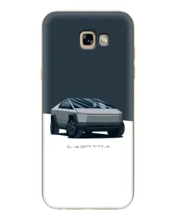 Чехол для Samsung Galaxy A7 2017 (A720, A720F) с картинкой «Серебристый Cybertruck Tesla»