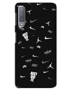 Чохол для Samsung Galaxy A7 2018 (A750) з картинкою «Nike Black Pattern»