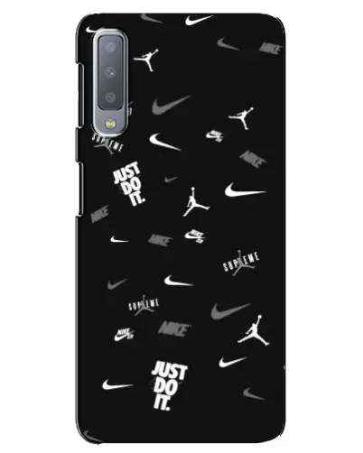 Чохол для Samsung Galaxy A7 2018 (A750) з картинкою «Nike Black Pattern»