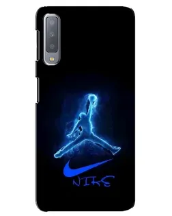 Чохол для Samsung Galaxy A7 2018 (A750) з картинкою «Jordan Neon Blue»