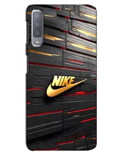 Чохол для Samsung Galaxy A7 2018 (A750) з картинкою «Золотий Nike на металі»