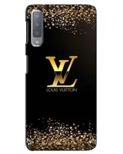 Чехол для Samsung Galaxy A7 2018 (A750) с картинкой «LV — золотые искры»