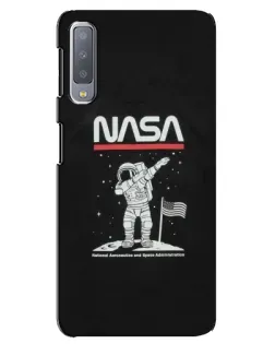 Чохол для Samsung Galaxy A7 2018 (A750) з картинкою «NASA — крокуємо по Місяцю»