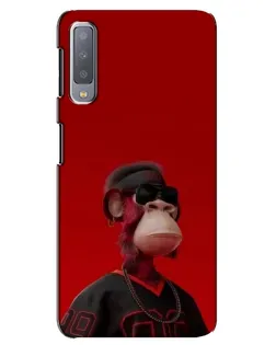 Чехол для Samsung Galaxy A7 2018 (A750) с картинкой «Bored Ape в красном»