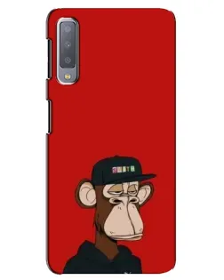 Чехол для Samsung Galaxy A7 2018 (A750) с картинкой «Bored Ape — красный фон»