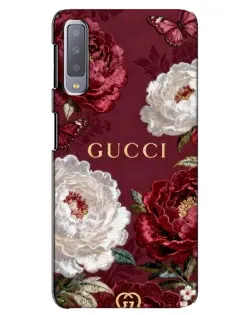 Чохол для Samsung Galaxy A7 2018 (A750) з картинкою «Gucci — бордові троянди»