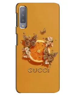 Чохол для Samsung Galaxy A7 2018 (A750) з картинкою «Gucci — золоті метелики»