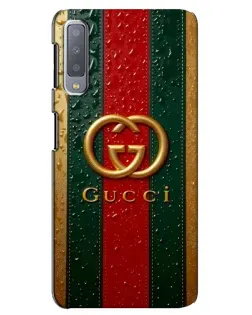 Чохол для Samsung Galaxy A7 2018 (A750) з картинкою «Gucci — фірмова смуга та золото»