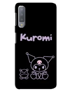 Чехол для Samsung Galaxy A7 2018 (A750) с картинкой «Kuromi — черный минимализм»