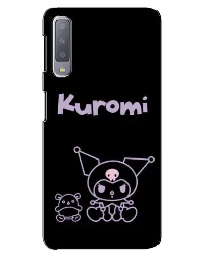 Чехол для Samsung Galaxy A7 2018 (A750) с картинкой «Kuromi — черный минимализм»