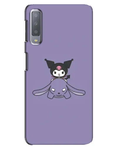 Чехол для Samsung Galaxy A7 2018 (A750) с картинкой «Kuromi на лиловом фоне»