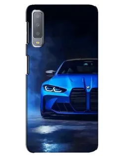 Чехол для Samsung Galaxy A7 2018 (A750) с картинкой «Голубая BMW M4»