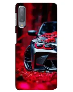 Чехол для Samsung Galaxy A7 2018 (A750) с картинкой «Спортивная BMW и цветы»