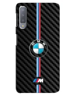 Чехол для Samsung Galaxy A7 2018 (A750) с картинкой «Эмблема BMW и карбон»