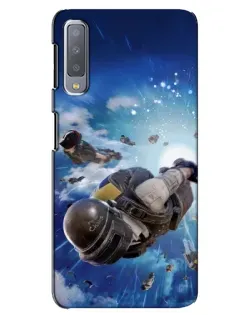Чехол для Samsung Galaxy A7 2018 (A750) с картинкой «Десант PUBG — прыжок»