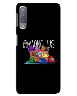 Чехол для Samsung Galaxy A7 2018 (A750) с картинкой «Логотип Among Us»