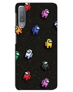 Чехол для Samsung Galaxy A7 2018 (A750) с картинкой «Космический паттерн Among Us»