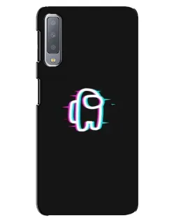 Чехол для Samsung Galaxy A7 2018 (A750) с картинкой «Among Us неон»