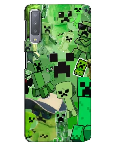 Чехол для Samsung Galaxy A7 2018 (A750) с картинкой «Криперы Minecraft»