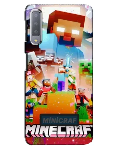 Чехол для Samsung Galaxy A7 2018 (A750) с картинкой «Minecraft герои игры»