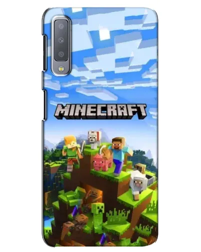 Чехол для Samsung Galaxy A7 2018 (A750) с картинкой «Minecraft классический мир»