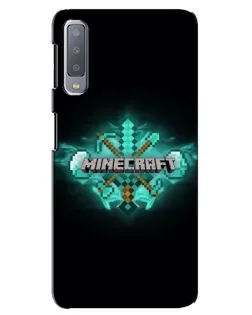 Чехол для Samsung Galaxy A7 2018 (A750) с картинкой «Minecraft Diamond лого»