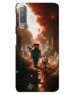 Чехол для Samsung Galaxy A7 2018 (A750) с картинкой «Стив в лесу»