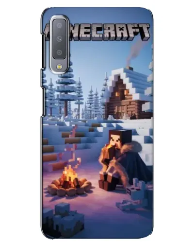 Чехол для Samsung Galaxy A7 2018 (A750) с картинкой «Зимний Minecraft»