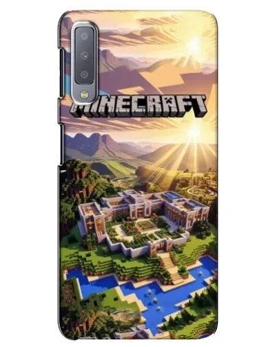 Чехол для Samsung Galaxy A7 2018 (A750) с картинкой «Minecraft панорама»