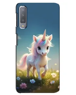 Чехол для Samsung Galaxy A7 2018 (A750) с картинкой «Единорог на поляне»